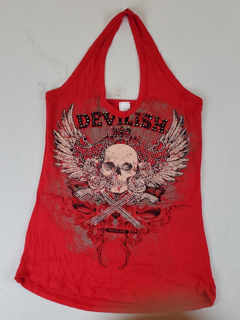 Red Graphic Halter Tank Top